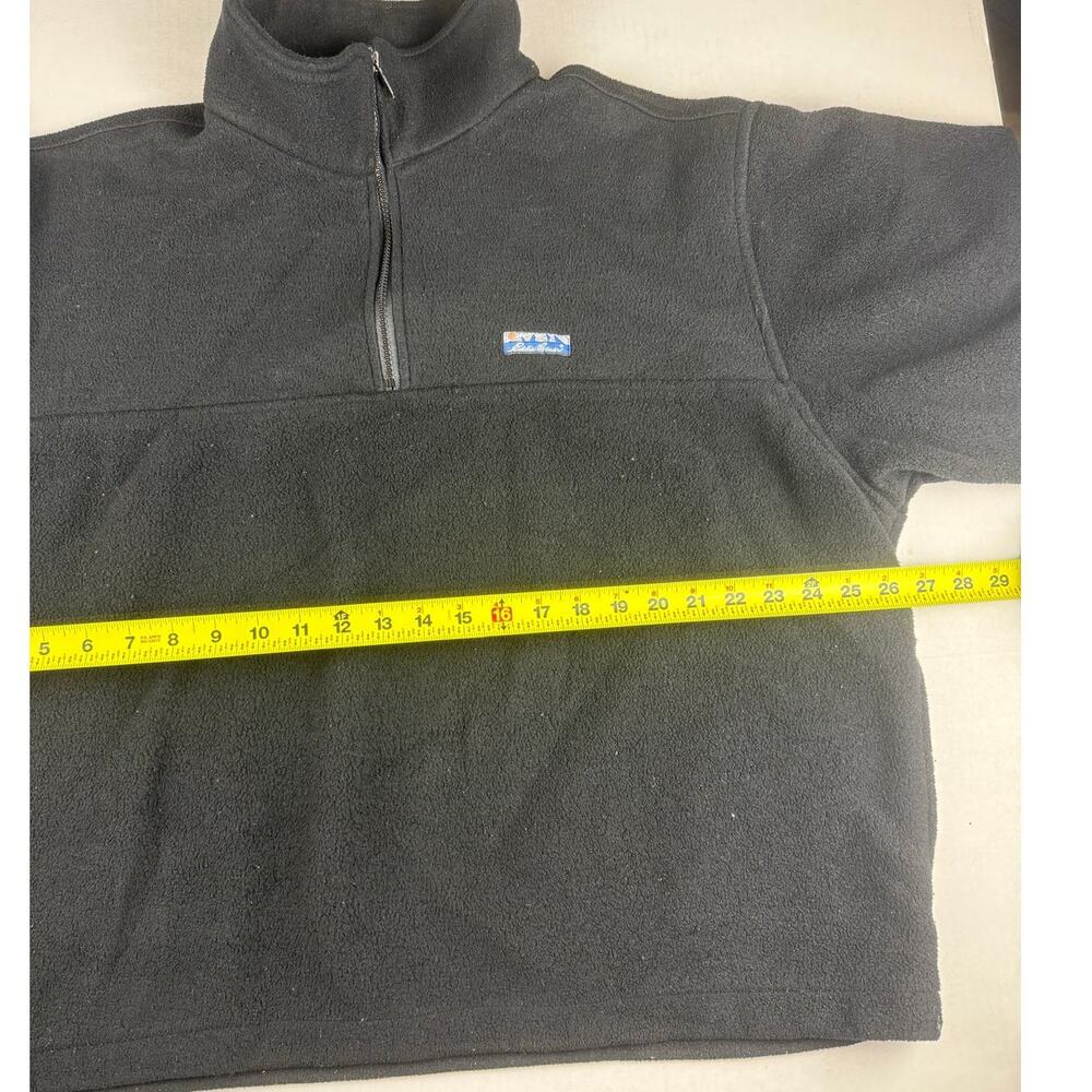 Vintage Eddie Bauer Black Quarter-Zip Fleece Jacket XL - Picture 5 of 8